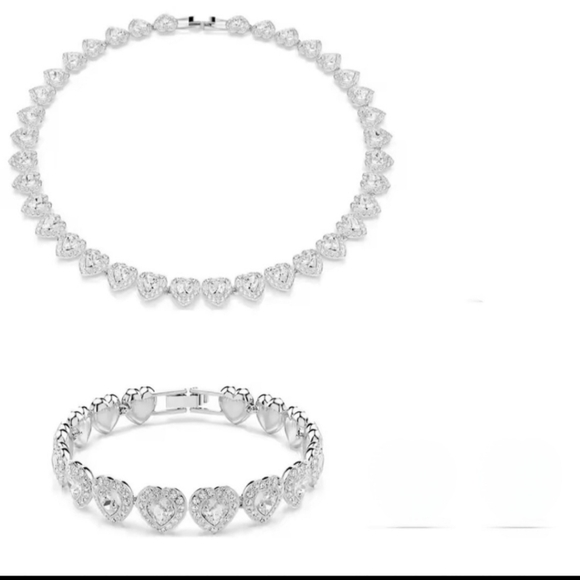Gorgeous SWAROVSKI SET 💕 BRACELET, NECKLACE ONLY Plus HE🩷 Studs - Picture 1 of 6